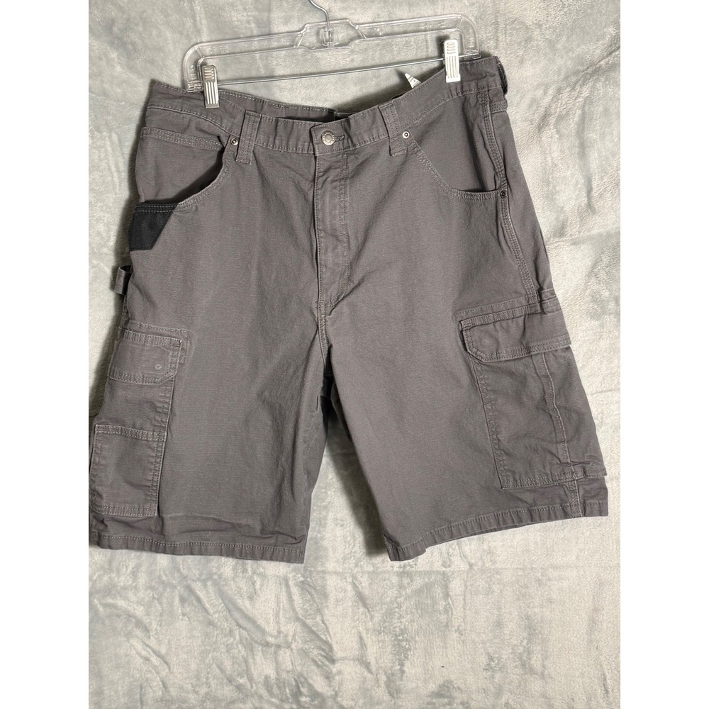 Wrangler Workwear Mens Gray Canvas Cargo Utility Shorts Size 38 112353326